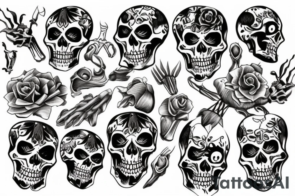 skeleton tattoo sketch tattoo idea