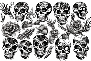 skeleton tattoo sketch tattoo idea
