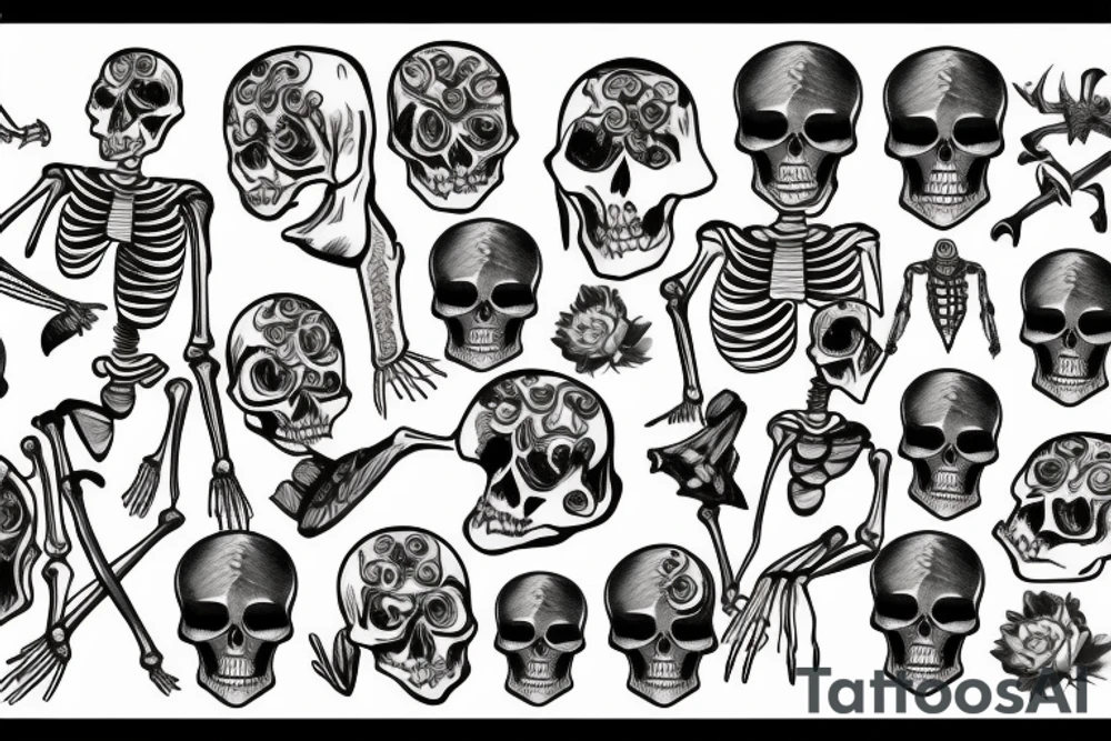 skeleton tattoo sketch tattoo idea