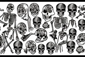 skeleton tattoo sketch tattoo idea