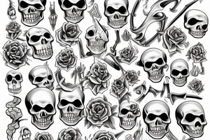 skeleton tattoo sketch tattoo idea
