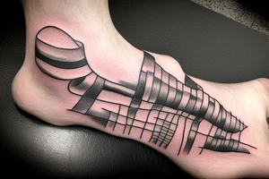 staples wrapped around my calf so it looks like the leg was cut off and was reattached tattoo idea