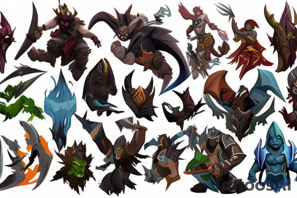 dota 2 hero mountains tattoo idea