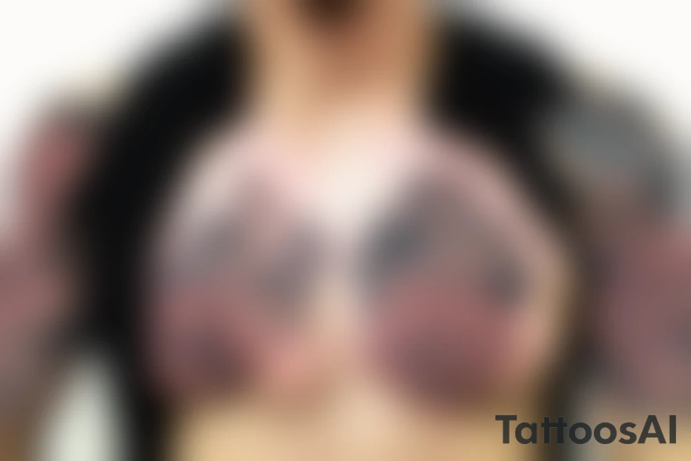 mountains on the chest tattoo idea