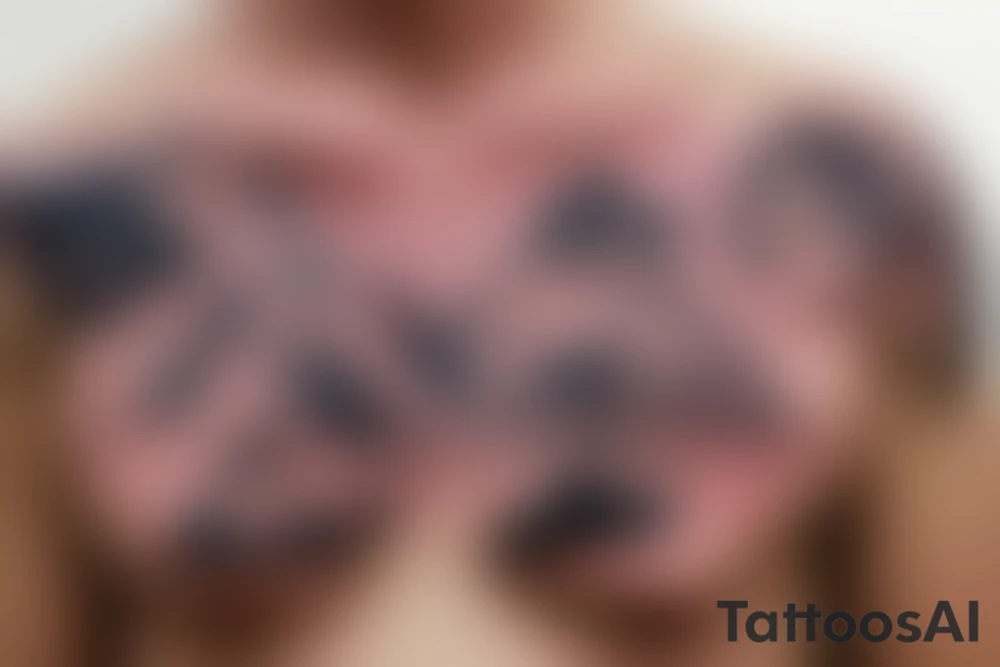 mountains on the chest tattoo idea