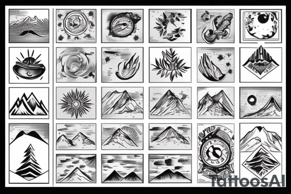 mountains on the hand tattoo idea
