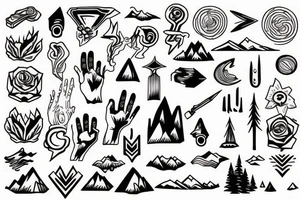 mountains on the hand tattoo idea