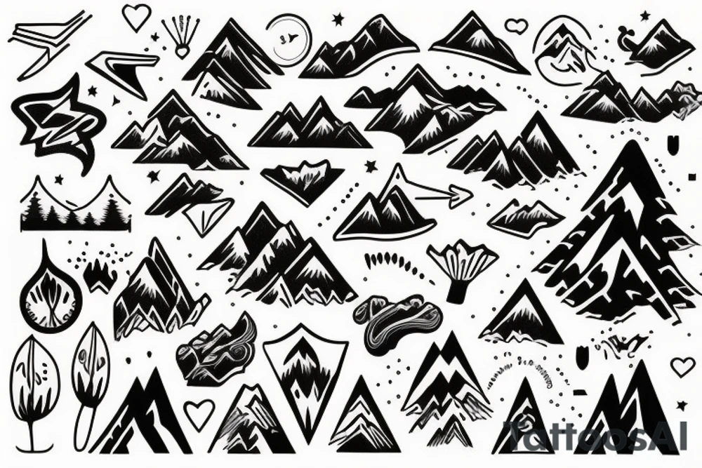 mountains on hand tattoo idea