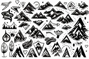 mountains on hand tattoo idea