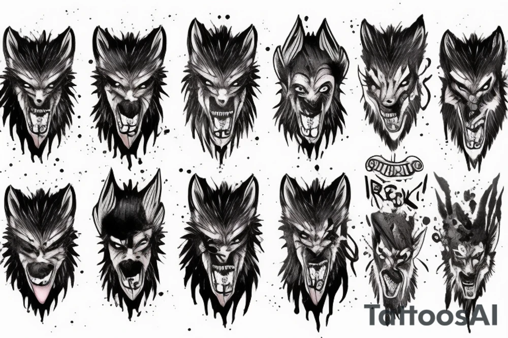 human werewolf tattoo idea