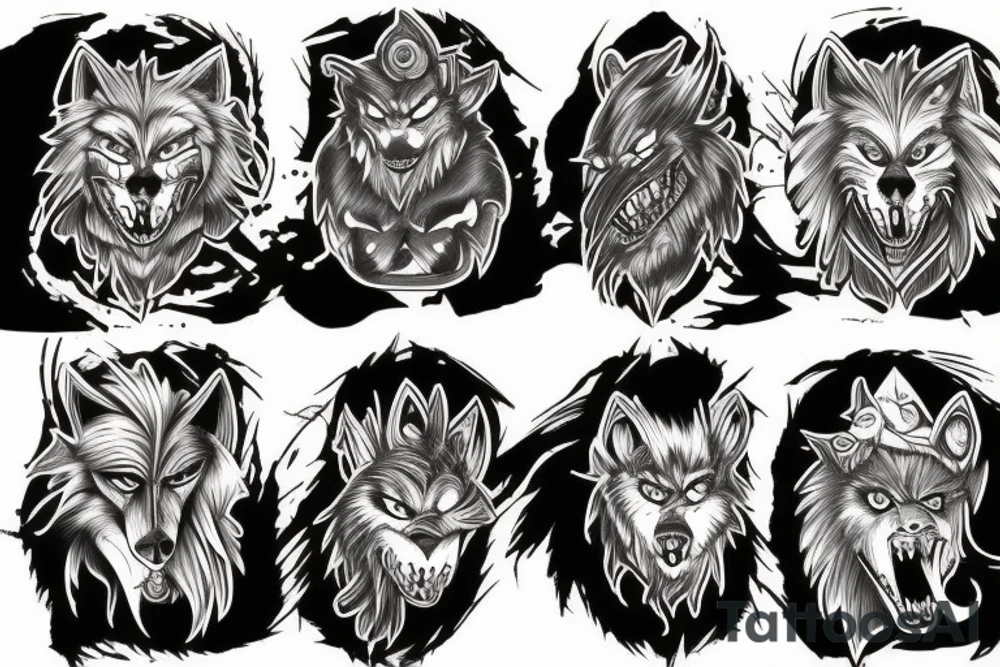 human werewolf tattoo idea