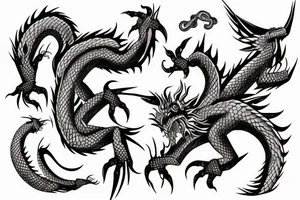 a dragon crawling up an arm with it's tail in the shaped of heart tattoo idea