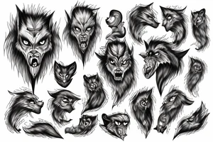 human werewolf on hand tattoo idea