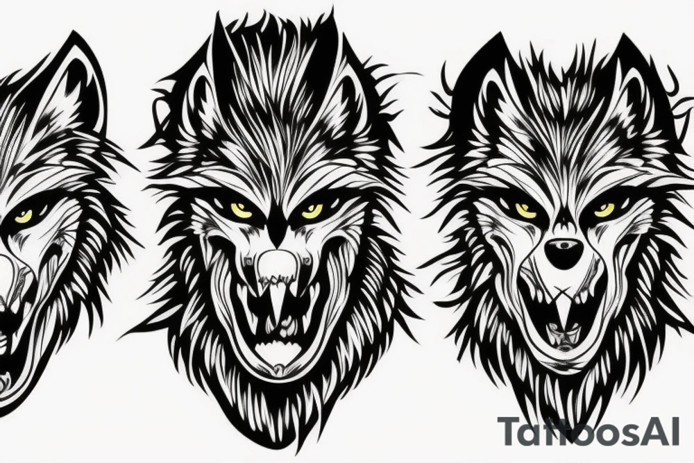 human werewolf on hand tattoo idea