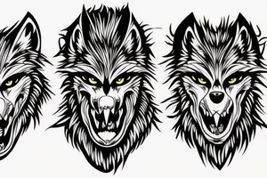 human werewolf on hand tattoo idea