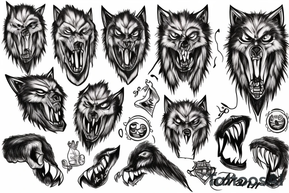 human werewolf on hand tattoo idea