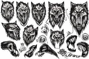 human werewolf on hand tattoo idea