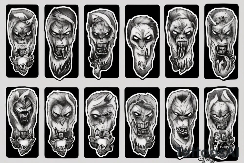 human werewolf on hand tattoo idea
