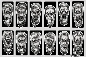 human werewolf on hand tattoo idea