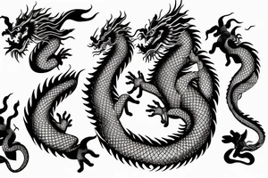a chinese dragon crawling up an arm with it's tail in the shaped of heart tattoo idea