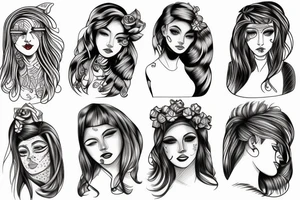portrait of a girl tattoo idea