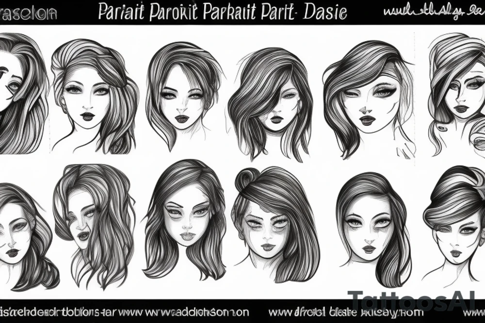 portrait of a girl tattoo idea