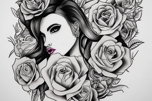 portrait of a girl fullscreen tattoo idea