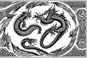 a dragon crawling up an arm with it's tail in the shaped of heart tattoo idea