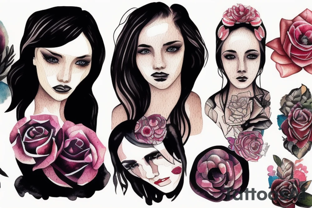 portrait of a girl fullscreen tattoo idea