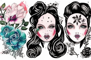 portrait of a girl fullscreen tattoo idea