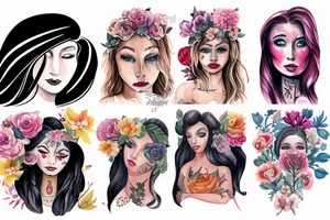 portrait of a girl fullimage tattoo idea
