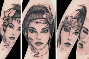 portrait of a girl 4k tattoo idea