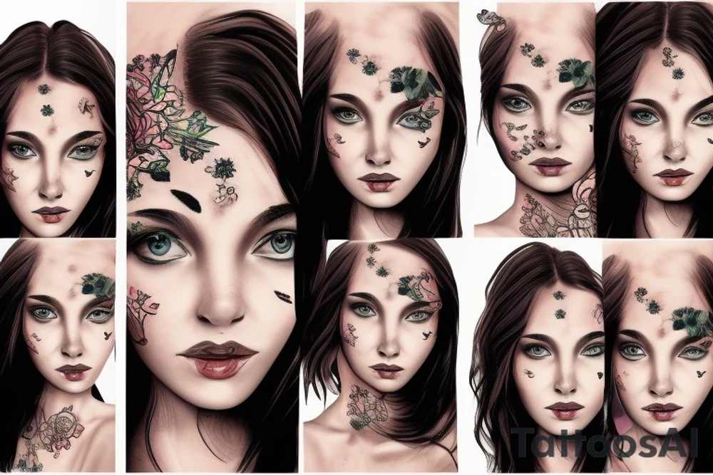 portrait of a girl 4k tattoo idea