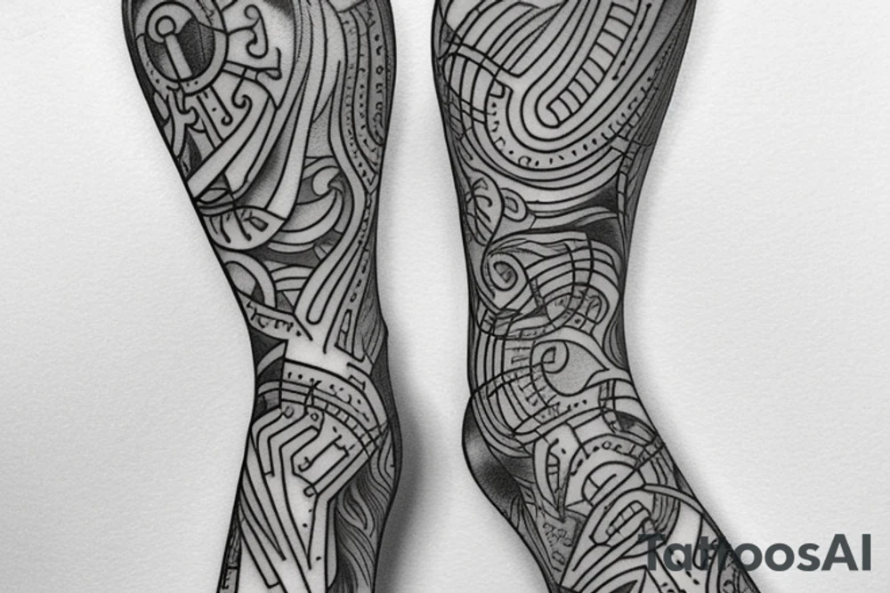 lifting puzzle piece on leg tattoo idea