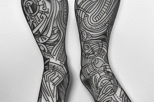 lifting puzzle piece on leg tattoo idea