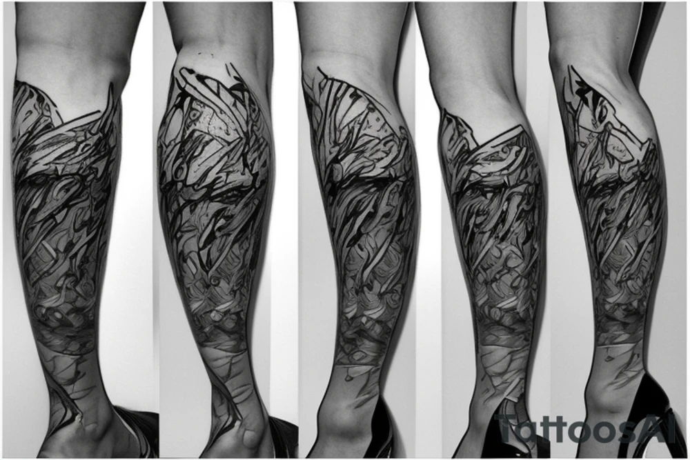 lifting puzzle piece on leg tattoo idea