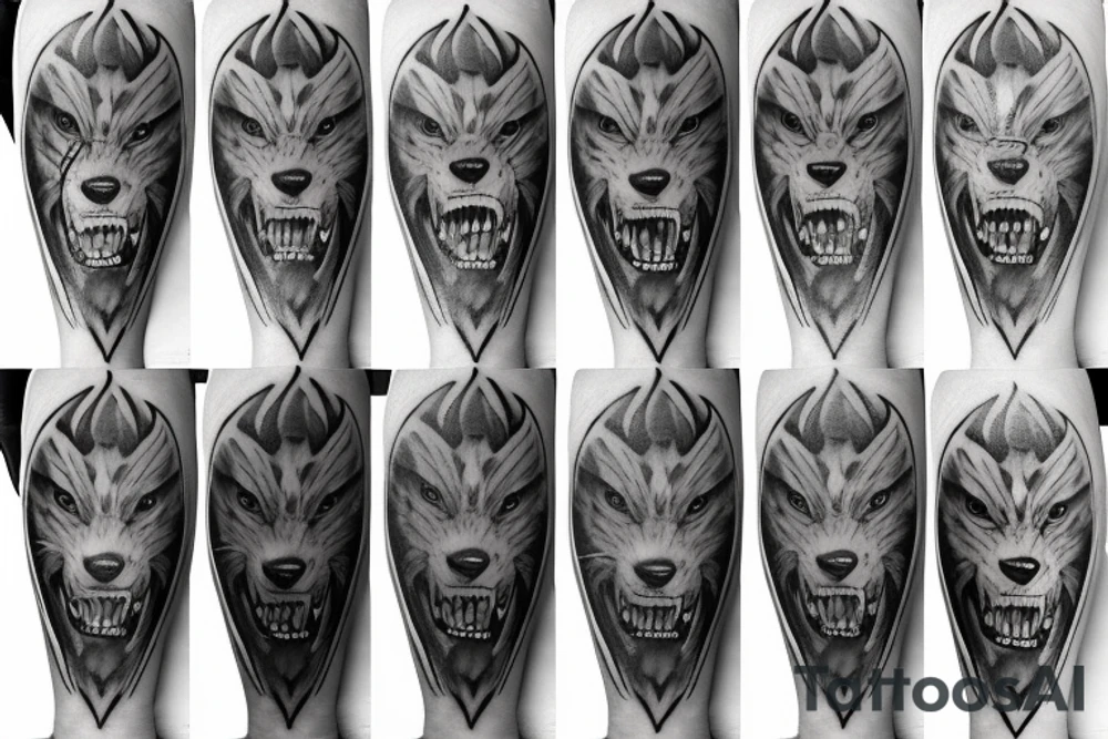 werewolf fullscreen tattoo idea
