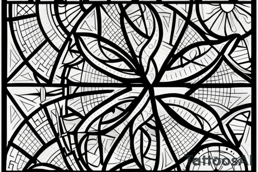 Stained glass window tattoo idea