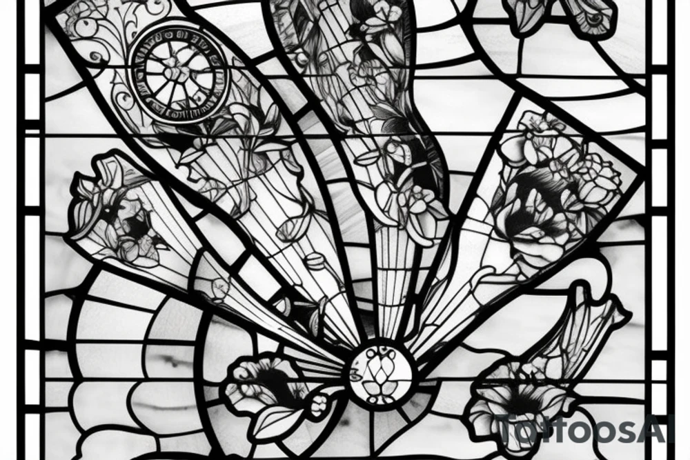 Stained glass window tattoo idea