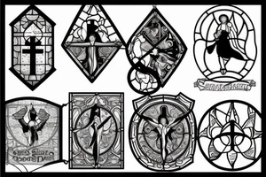 Stained glass window of good samaritan tattoo idea