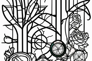 Stained glass window of cactus tattoo idea