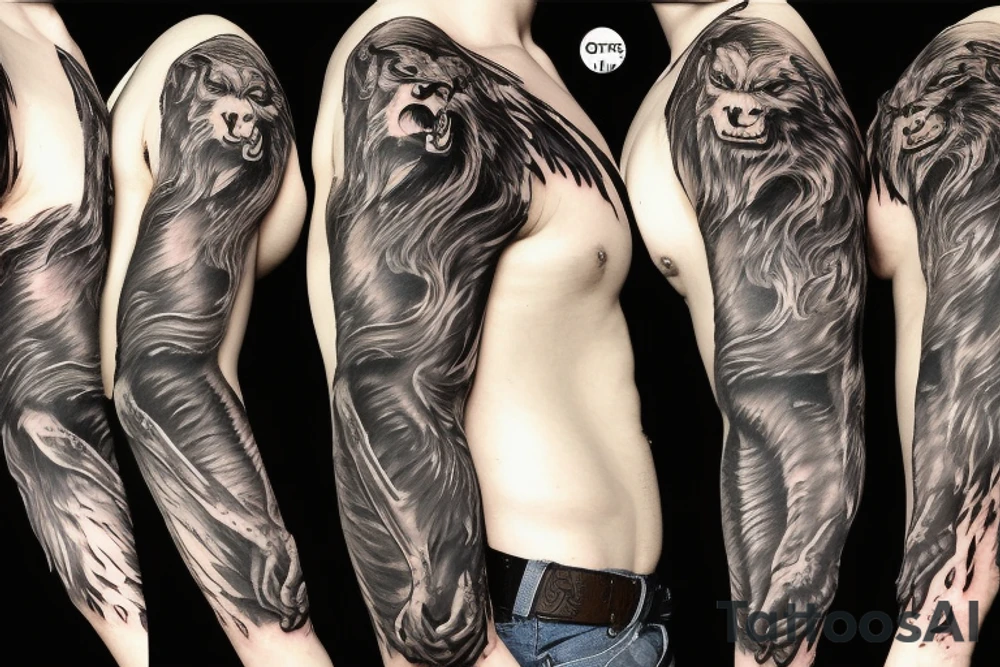 werewolf full-size tattoo idea