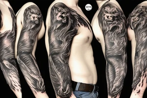 werewolf full-size tattoo idea
