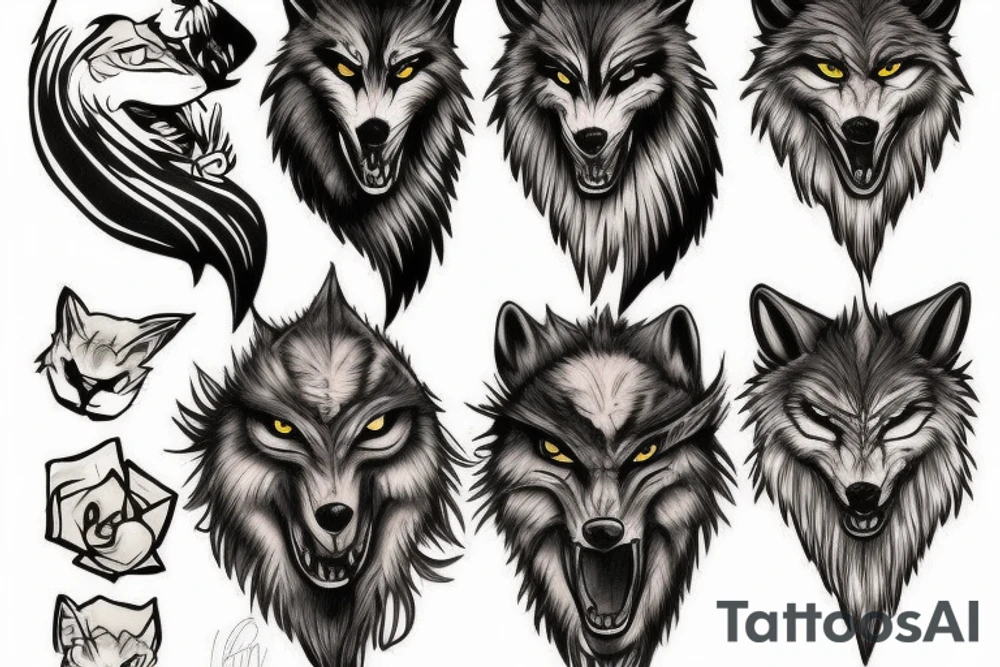 werewolf only one full-size tattoo idea