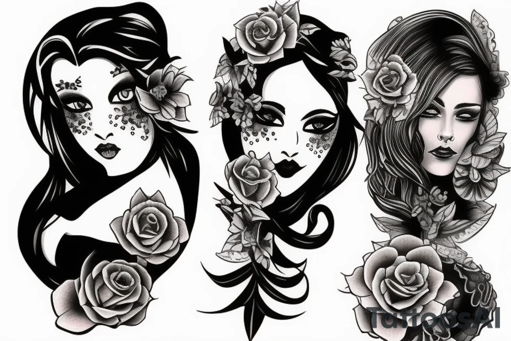 girl only one full-size tattoo idea