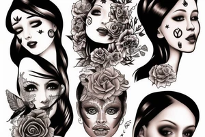girl only one full-size tattoo idea