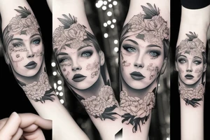 girl who looks at you with loving eyes tattoo idea