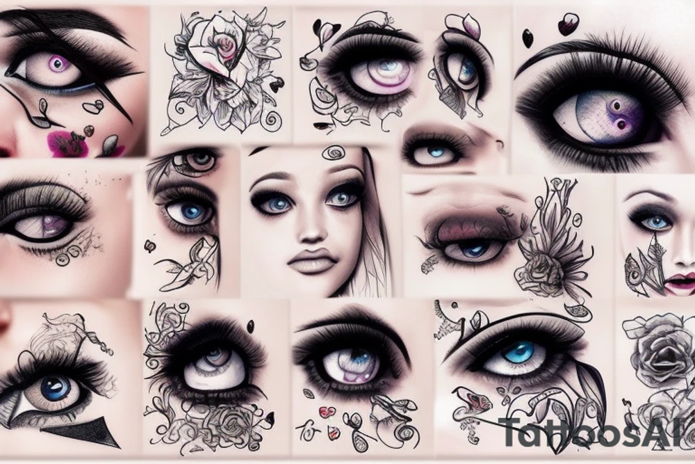 girl who looks at you with loving eyes tattoo idea