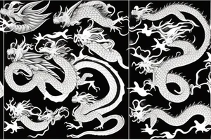 flying dragon burning city full-size tattoo idea