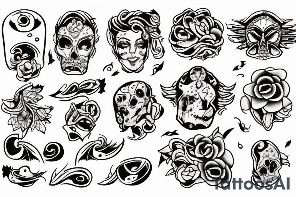person walking towards another person tattoo idea